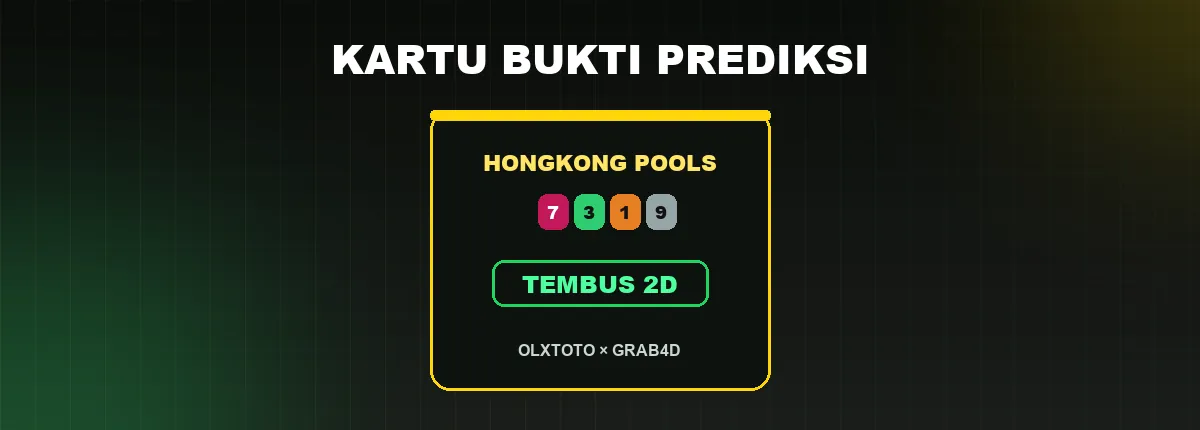 Ilustrasi kartu bukti prediksi bertanda Hongkong Pools dengan chip angka dan stempel tembus 2D