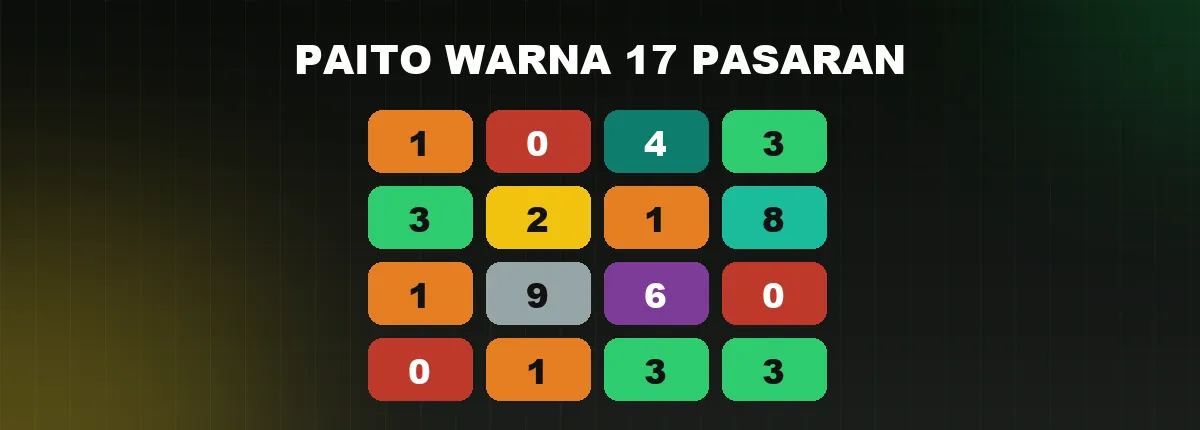 Ilustrasi paito warna: grid chip digit 0-9 dengan sepuluh warna berbeda