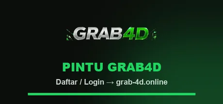 Kartu pintu masuk GRAB4D — logo GRAB4D di papan hijau