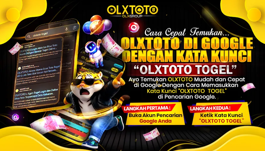 Banner OLXTOTO: maskot harimau membawa panduan cari akun OLXTOTO lewat Google